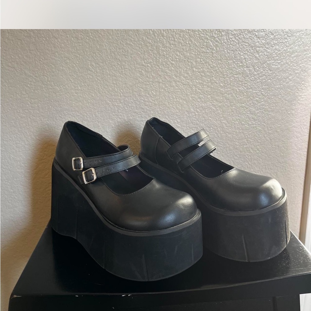 Black Platform Mary Jane Shoes